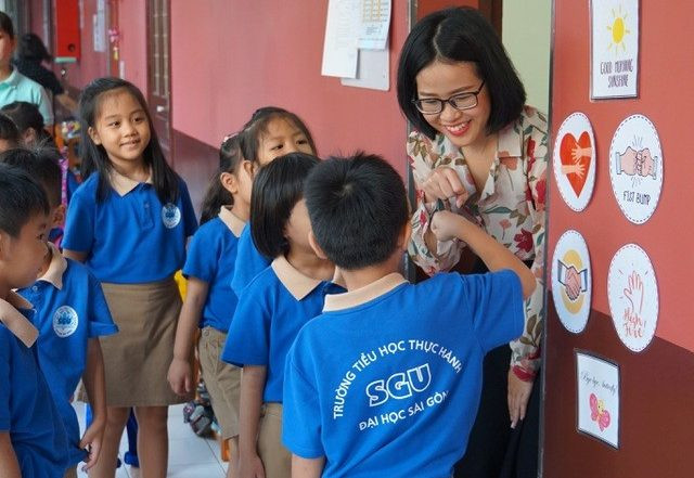 Học sinh Trường Tiểu học Thực hành Đại học Sài Gòn. Ảnh: Website nhà trường. Học sinh Trường Tiểu học Thực hành Đại học Sài Gòn. Ảnh: Website nhà trường.