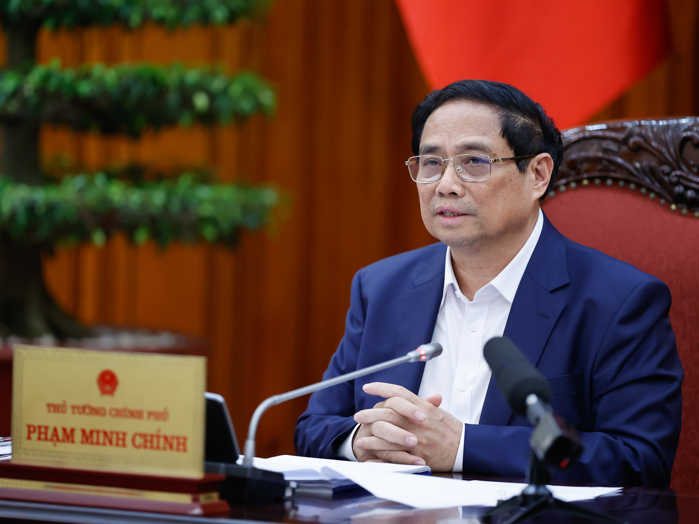 Thủ tướng Phạm Minh Chính chủ trì phiên họp. (Ảnh: Nhật Bắc)