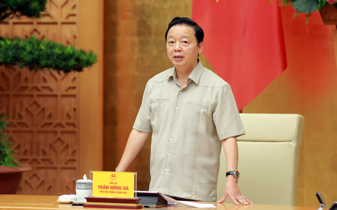 Phó Thủ tướng Trần Hồng Hà phát biểu kết luận cuộc họp.