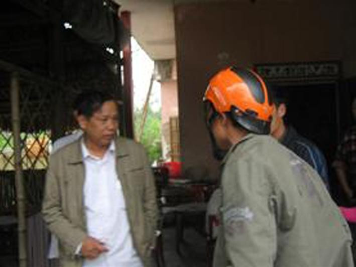 Đối tượng đội MBH là người lao vào đánh nhà báo Võ Minh Châu bất tỉnh. Ảnh : PV