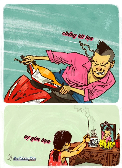 Châm biếm tệ nạn đua xe trái phép