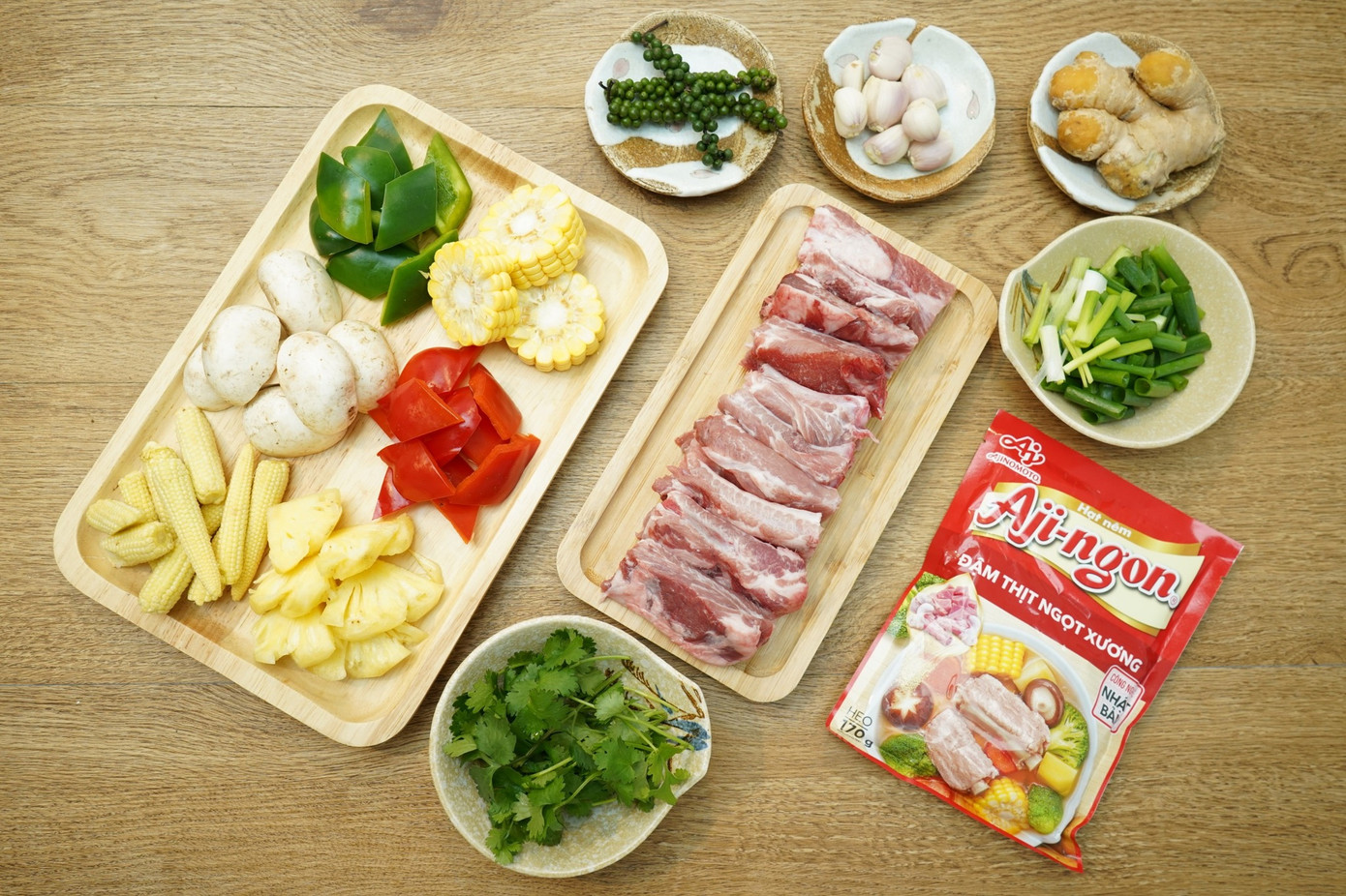 Hạt nêm Aji-ngon®Heo có thành phần chiết xuất xương thịt hầm