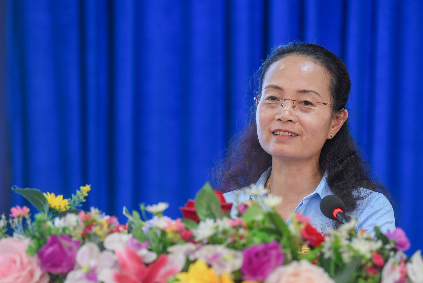 Bà Nguyễn Thị Nga - Phó Bí thư thường trực Huyện Ủy, huyện Bắc Hà (Ảnh Việt Hùng)