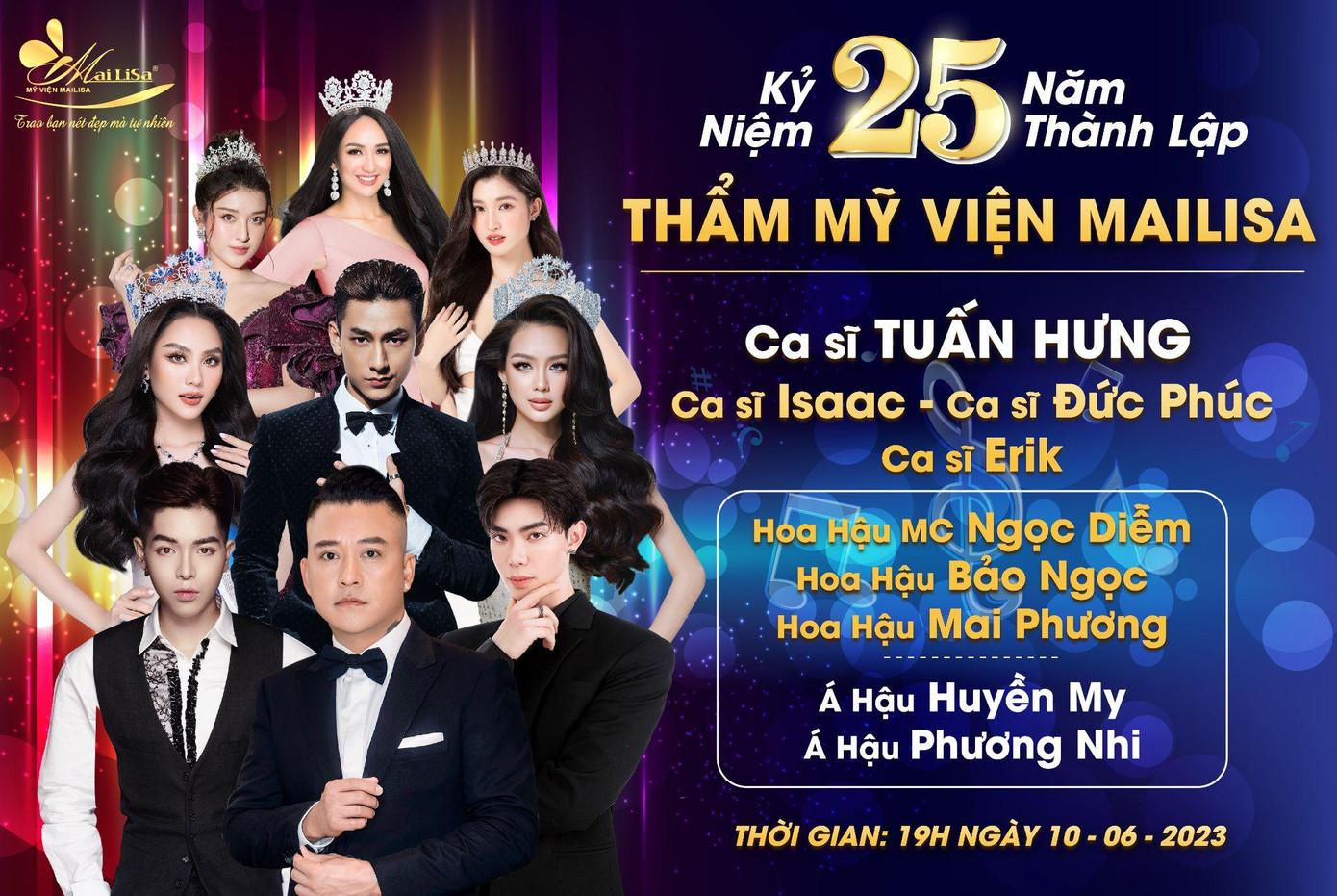 Đêm nhạc mừng tuổi 25 Mailisa quy tụ những cái tên hot nhất showbiz Việt Đêm nhạc mừng tuổi 25 Mailisa quy tụ những cái tên hot nhất showbiz Việt