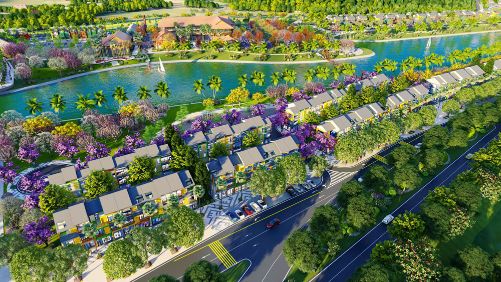 Chủ đầu tư dành quỹ đất lớn dọc hai bên bờ sông Phó Đáy để xây dựng Công viên chủ đề “Một Thoáng Thành Tuyên”, nơi sẽ diễn ra những lễ hội truyền thống sôi động.