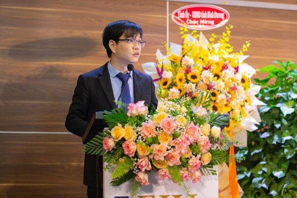 TS. Ngô Minh Đức - Hiệu trưởng Trường Đại học Quốc tế Miền Đông phát biểu tại chương trình