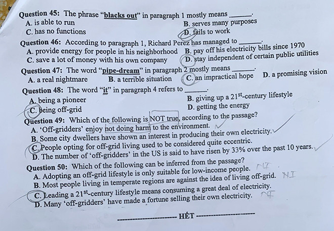 Cập nhật đề, đáp án NGOẠI NGỮ thi tốt nghiệp THPT ảnh 6