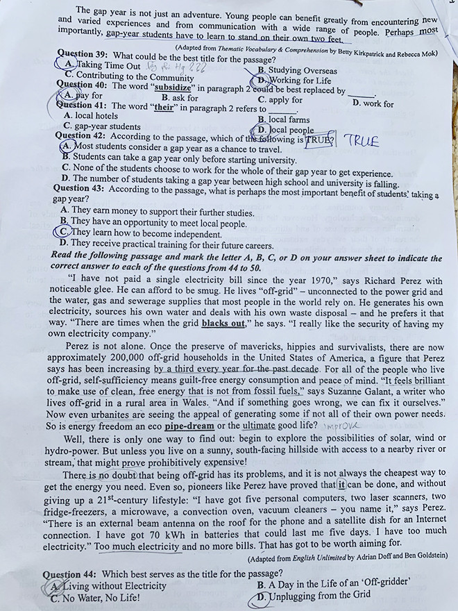 Cập nhật đề, đáp án NGOẠI NGỮ thi tốt nghiệp THPT ảnh 5