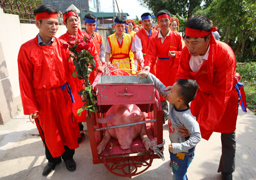 Cảnh hành quyết 'ông ỉn' trong lễ hội chém lợn Ném Thượng ảnh 4