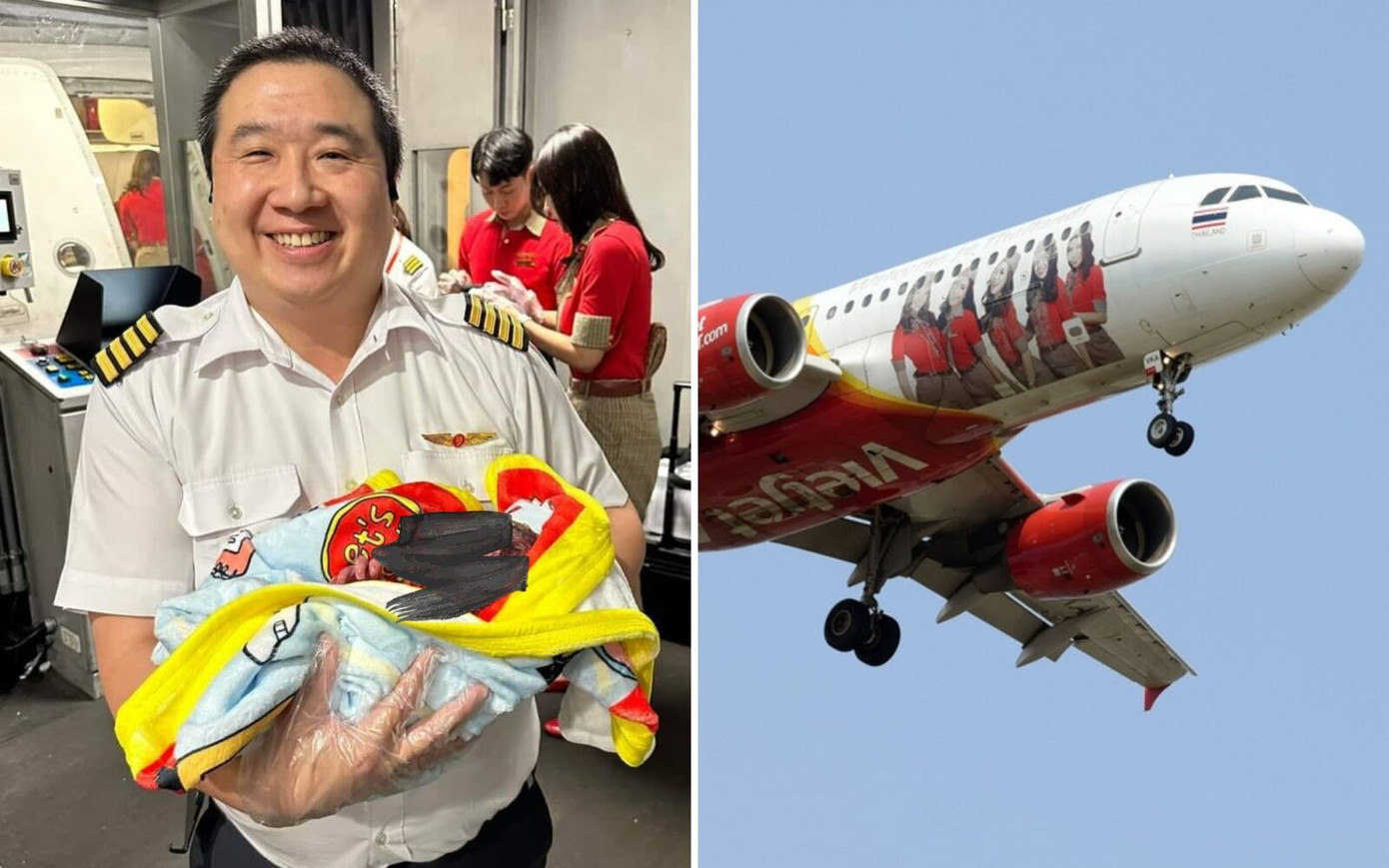 Nam phi công tham gia đỡ đẻ thành công trên chuyến bay tới thủ đô Thái Lan.
