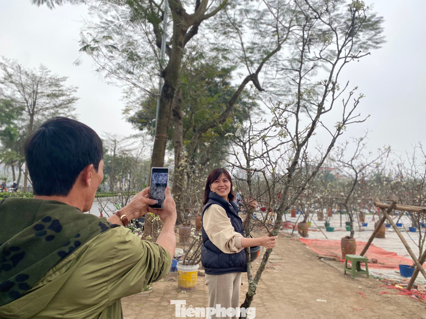 Bên cạnh đó, khu vực dọc đường Lạc Long Quân bán cành lê rừng thu hút rất nhiều người dân đến mua và cũng là nơi check in cho các “nàng thơ” yêu thích hoa rừng. Chị Hoài - khách mua hoa chia sẻ: “Chị mua cành lê rừng vừa phải với giá 600.000, khá phù hợp để bày trong nhà, vì không gian nhà chị không quá rộng nên chị chọn cành vừa phải có đầy đủ hoa, nụ để chơi được lâu”.