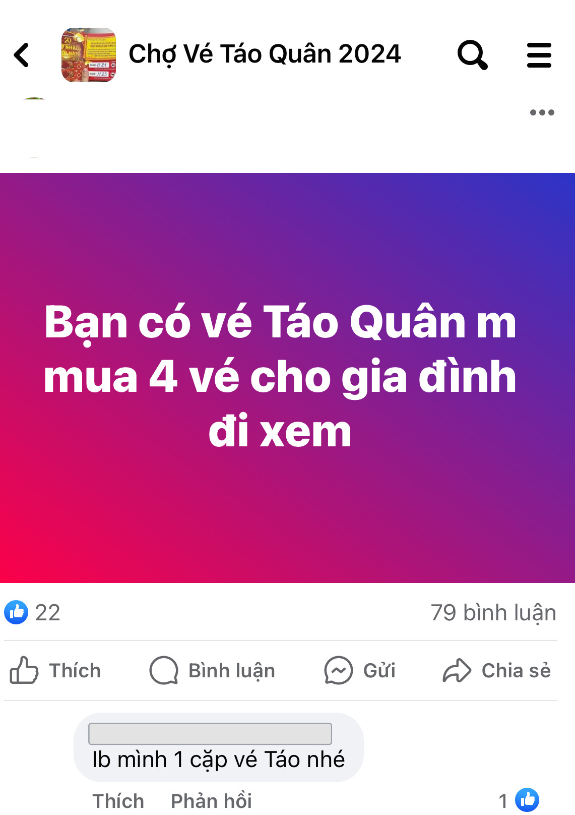 Hoạt động chào mời, đăng ký mua vé trong các hội nhóm diễn ra rất sôi động. Hoạt động chào mời, đăng ký mua vé trong các hội nhóm diễn ra rất sôi động.