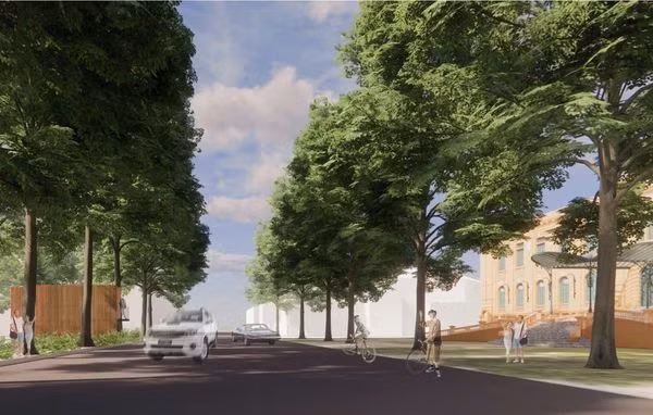 Pavilion Dòng kết nối 2 công trình kiến trúc Bắc Bộ phủ và vườn hoa Diên Hồng.