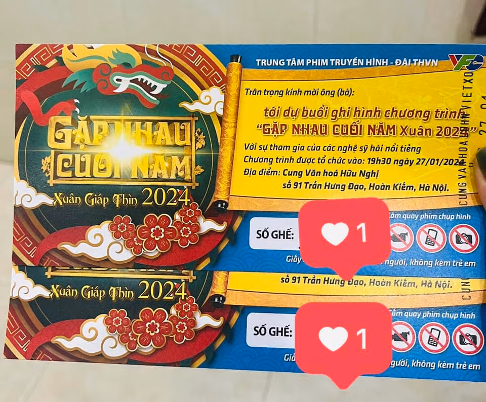 Vé ghi hình Táo Quân ngày 27/1 có màu xanh dương. Vé ghi hình Táo Quân ngày 27/1 có màu xanh dương.