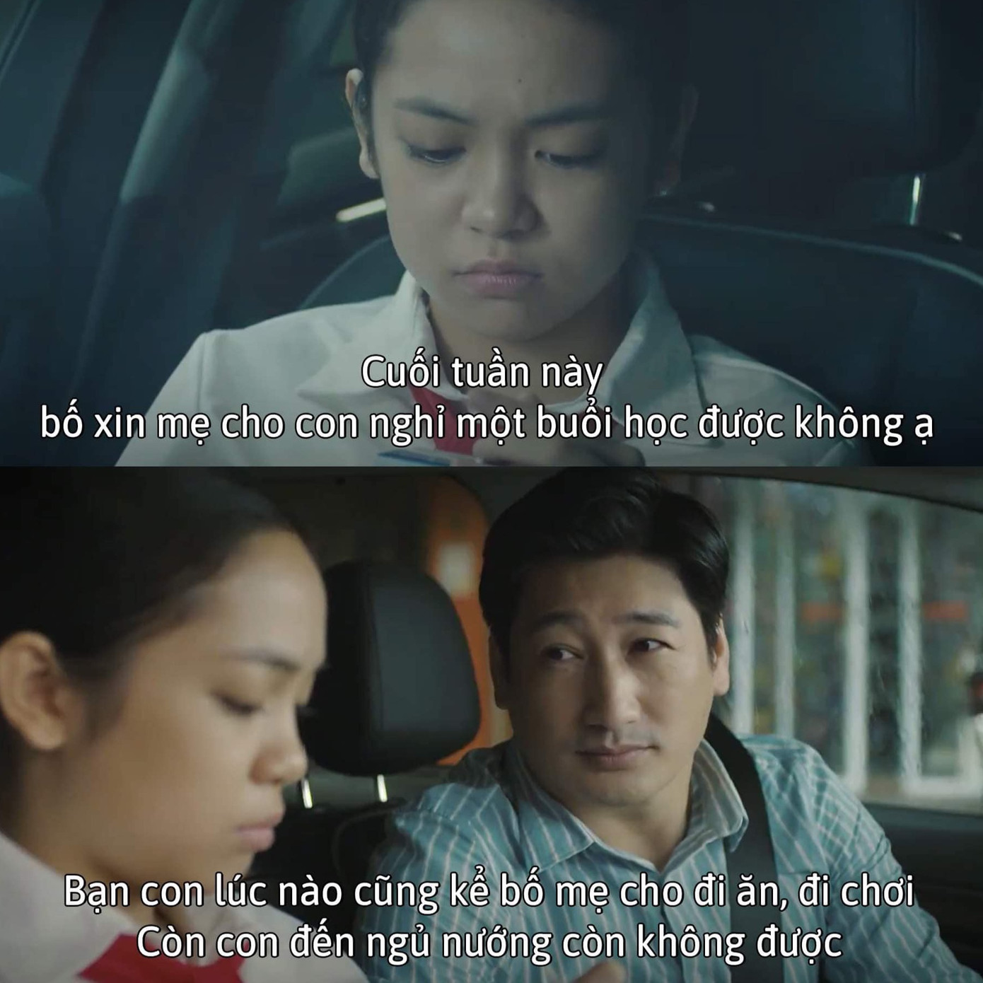 Phương buồn rầu tâm sự với bố.