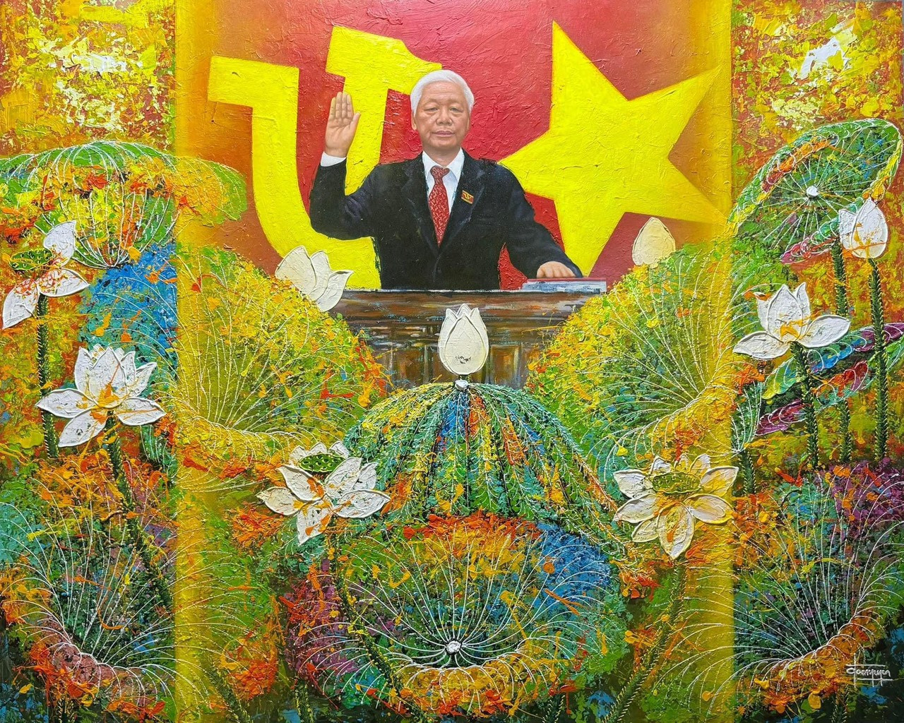 Bức tranh của họa sĩ Đoàn Nguyên. Bức tranh của họa sĩ Đoàn Nguyên.