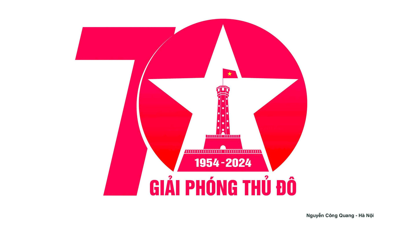 Logo đạt giải Nhất giải Thiết kế logo cuộc thi sáng tác tranh cổ động và logo kỷ niệm 70 năm Ngày Giải phóng Thủ đô. Logo đạt giải Nhất giải Thiết kế logo cuộc thi sáng tác tranh cổ động và logo kỷ niệm 70 năm Ngày Giải phóng Thủ đô.