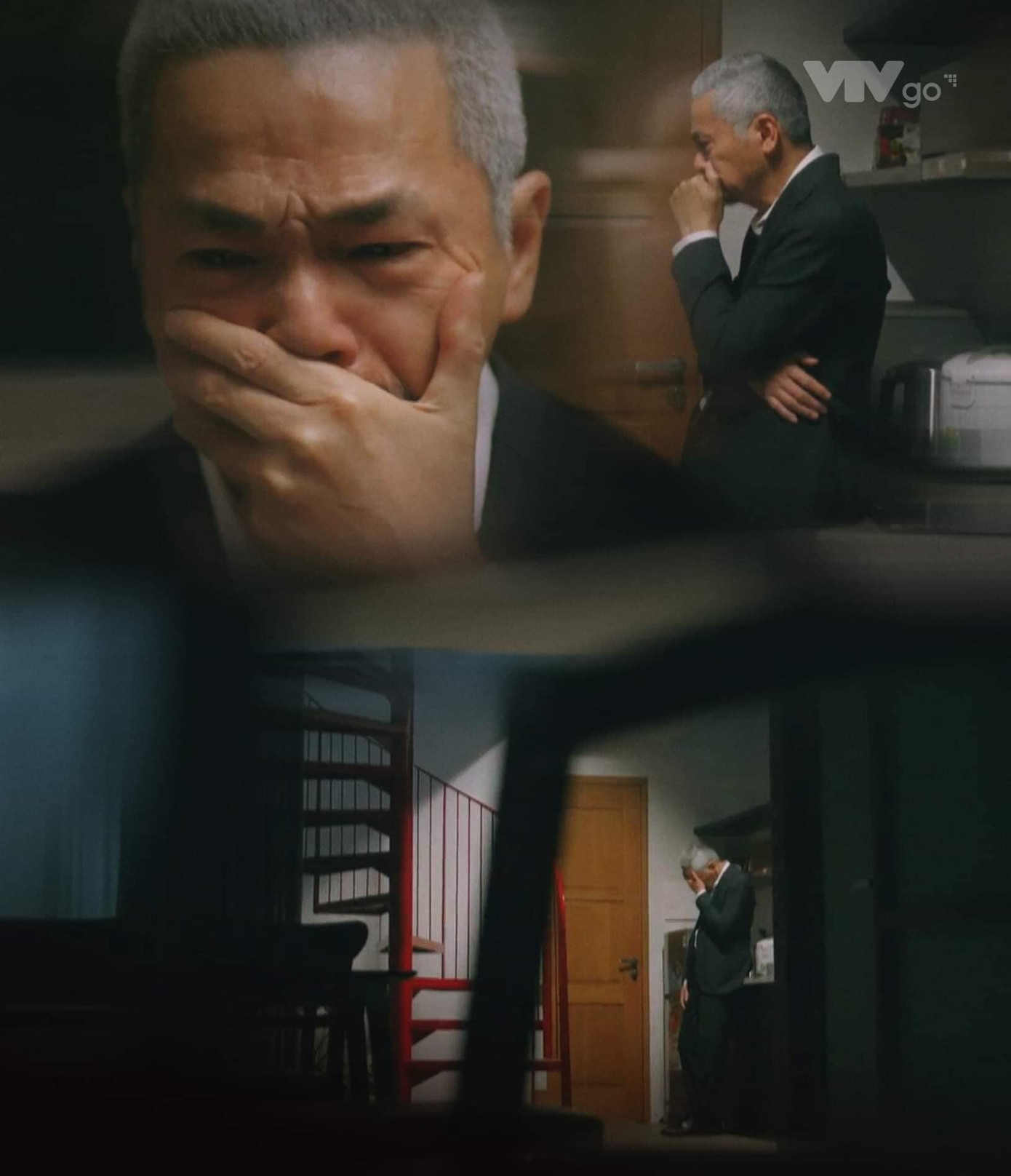 Ông Quảng (NSND Trung Anh) bật khóc vì thương con gái. Ông Quảng (NSND Trung Anh) bật khóc vì thương con gái.