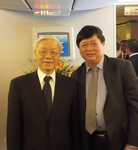 Tổng Bí thư Nguyễn Phú Trọng và PGS.TS Nguyễn Thế Kỷ trong chuyến thăm cấp nhà nước của Tổng Bí thư tới Hoa Kỳ, tháng 7/2015.