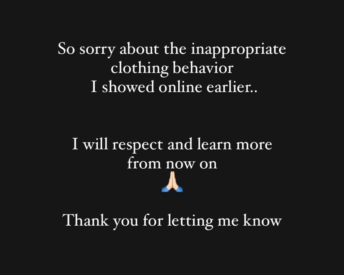 Nữ du khách xin lỗi khi có hành động chưa phù hợp khi đi chùa. Ảnh: Instagram. Nữ du khách xin lỗi khi có hành động chưa phù hợp khi đi chùa. Ảnh: Instagram.