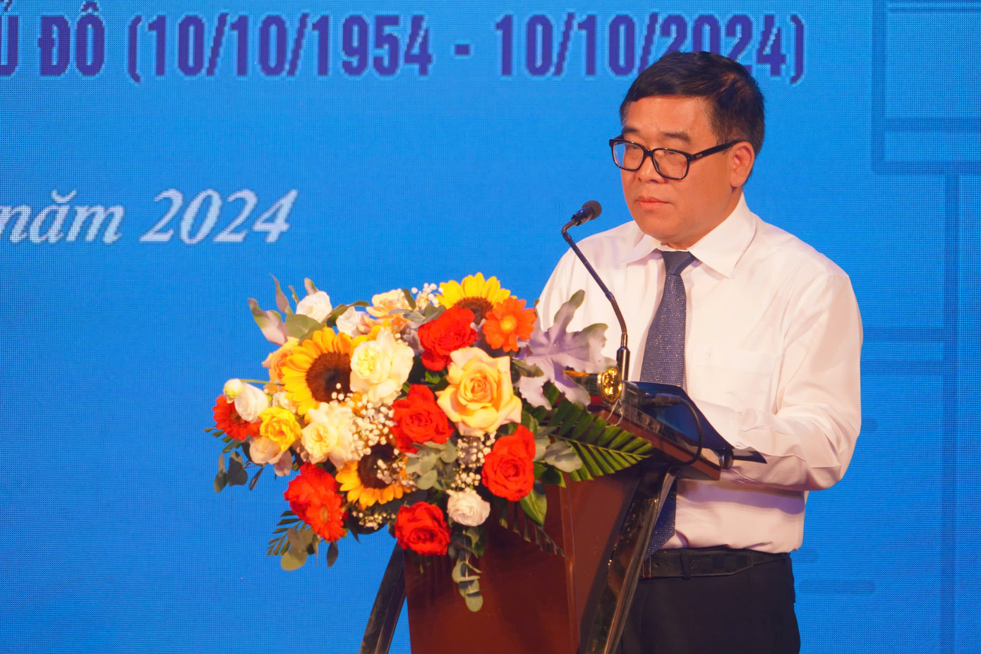 Ông Đỗ Đình Hồng - Giám đốc Sở Văn hóa và Thể thao Hà Nội - tổng kết cuộc thi sáng tác ca khúc Thanh âm Hà Nội năm 2024.