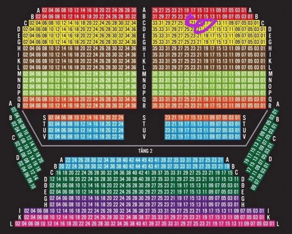 Theo một người bán báo giá, vé ghế ngồi từ 30-26 hàng G-H có giá 7 triệu/vé. Theo một người bán báo giá, vé ghế ngồi từ 30-26 hàng G-H có giá 7 triệu/vé.