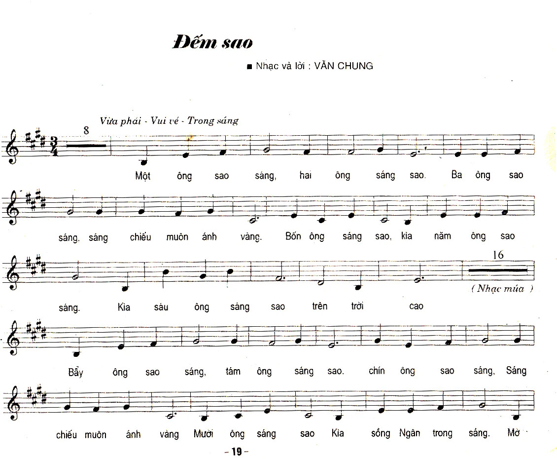Bài hát Đếm sao là những hoài niệm của nhạc sĩ Văn Chung về cô con gái đã mất trong mưa bom, bão đạn.