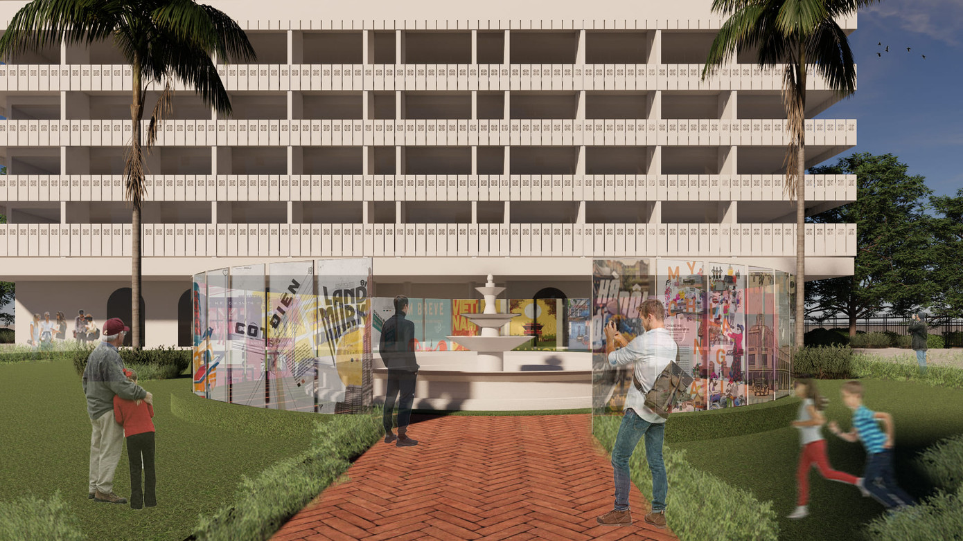 Pavilion Dòng kết nối 2 công trình kiến trúc Bắc Bộ phủ và vườn hoa Diên Hồng. Pavilion Dòng kết nối 2 công trình kiến trúc Bắc Bộ phủ và vườn hoa Diên Hồng.