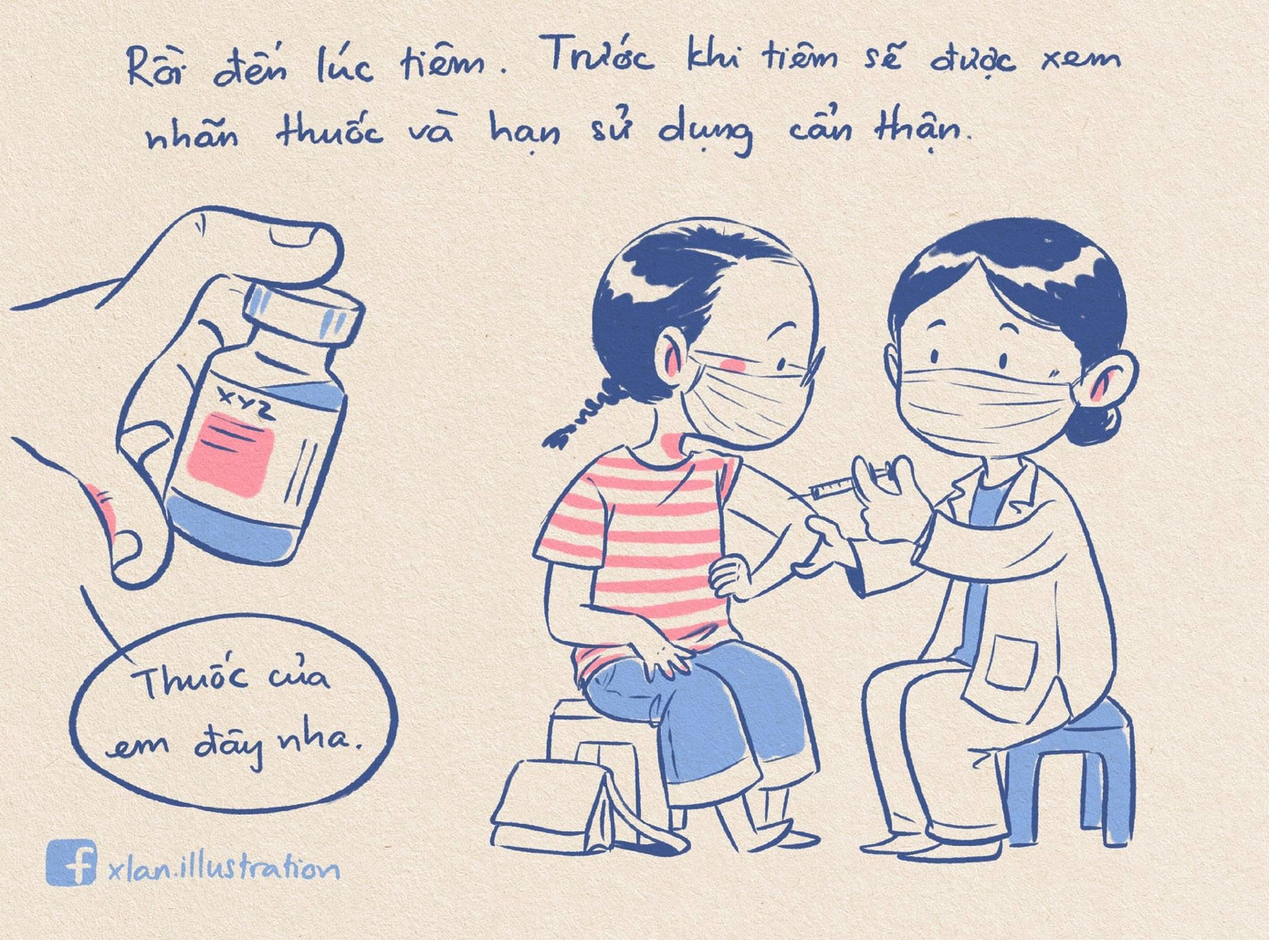 &quot;Tôi phải nghỉ mất một ngày. Khi hạ sốt và tỉnh táo trở lại, tôi lại vẽ tiếp&quot;, cô kể.