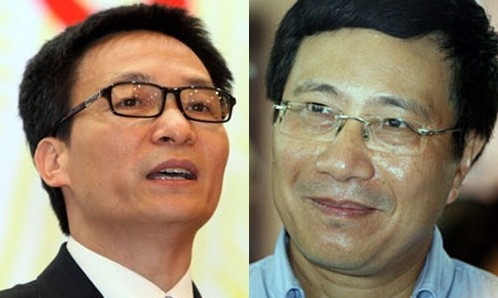 Ông Vũ Đức Đam (phải) và ông Phạm Bình Minh