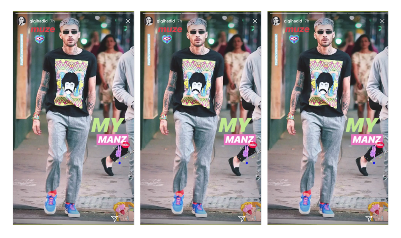 Trước đó, nàng mẫu từng đăng ảnh bạn trai cũ Zayn Malik lên Story nhưng phải xóa vội vì lý do bản quyền. Trước đó, nàng mẫu từng đăng ảnh bạn trai cũ Zayn Malik lên Story nhưng phải xóa vội vì lý do bản quyền.