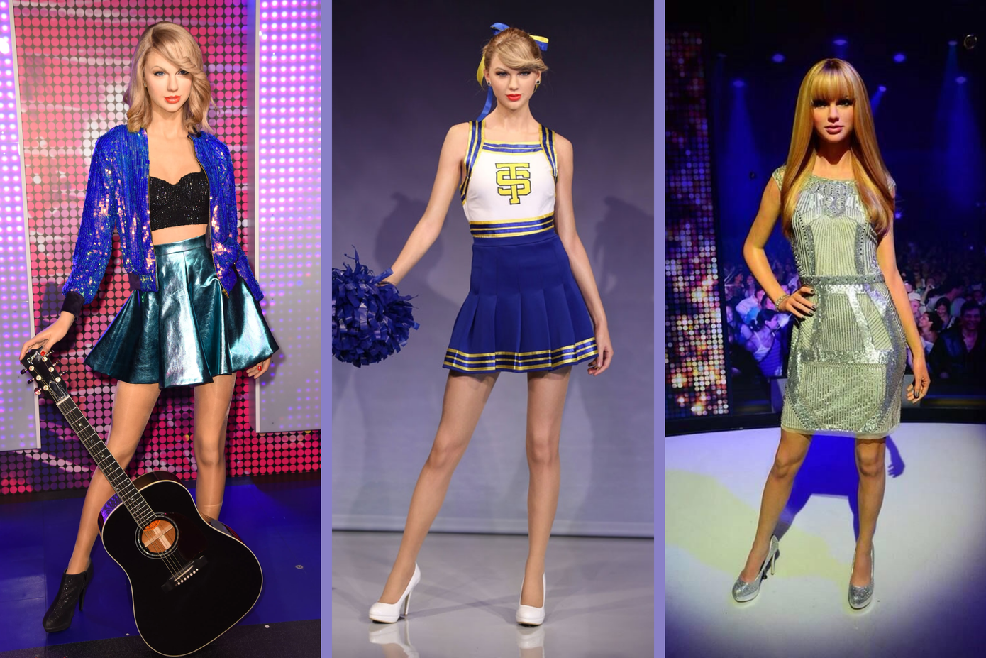 Một trong những ngôi sao được tạc tượng nhiều nhất phải kể đến Taylor Swift. Những bức tượng sáp của chủ nhân 11 chiếc kèn Grammys đều xinh đẹp không thua kém bản gốc.