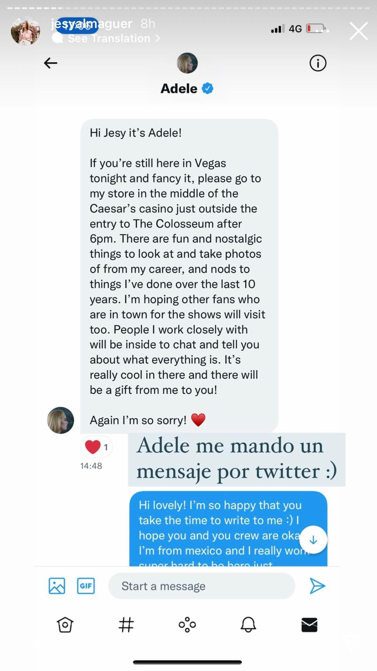 Adele trực tiếp gửi lời xin lỗi đến những người hâm mộ chứ không thông qua ê-kíp. Adele trực tiếp gửi lời xin lỗi đến những người hâm mộ chứ không thông qua ê-kíp.