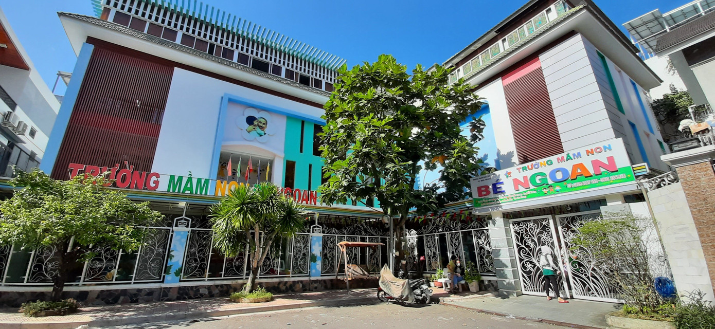 Trường Mầm non Bé Ngoan nơi xảy ra sự việc bé trai 2 tuổi tử vong bất thường. Ảnh V.H.