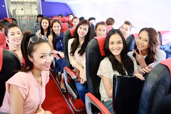 Các thí sinh trên chuyến bay từ Hà Nội tới Đà Nẵng