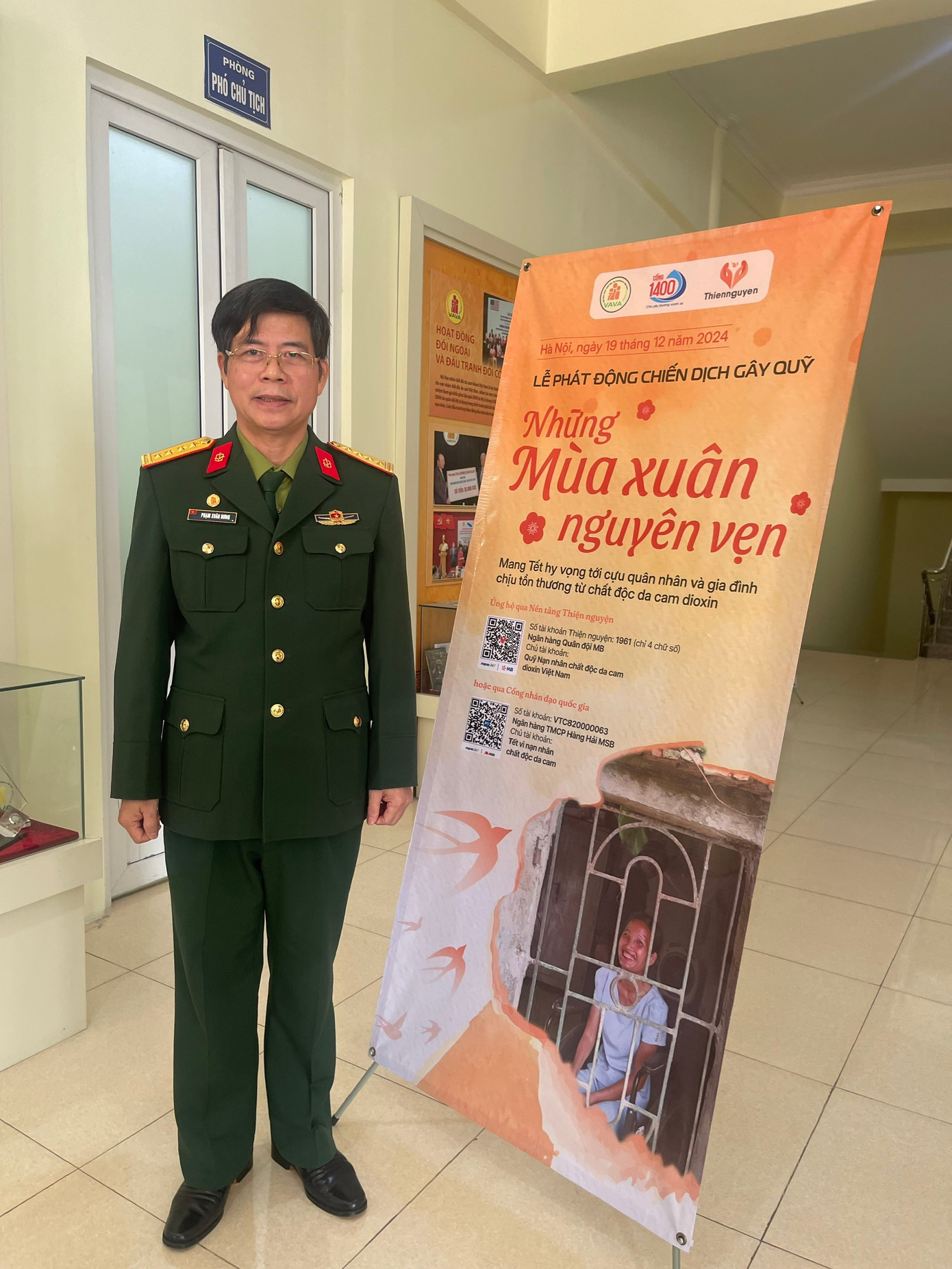 Ông Phạm Xuân Hưng - Phó Chủ tịch Hội Nạn nhân chất độc da cam/dioxin Việt Nam, tại cuộc họp báo phát động chiến dịch “Những mùa xuân nguyên vẹn”. (Ảnh: L.A)