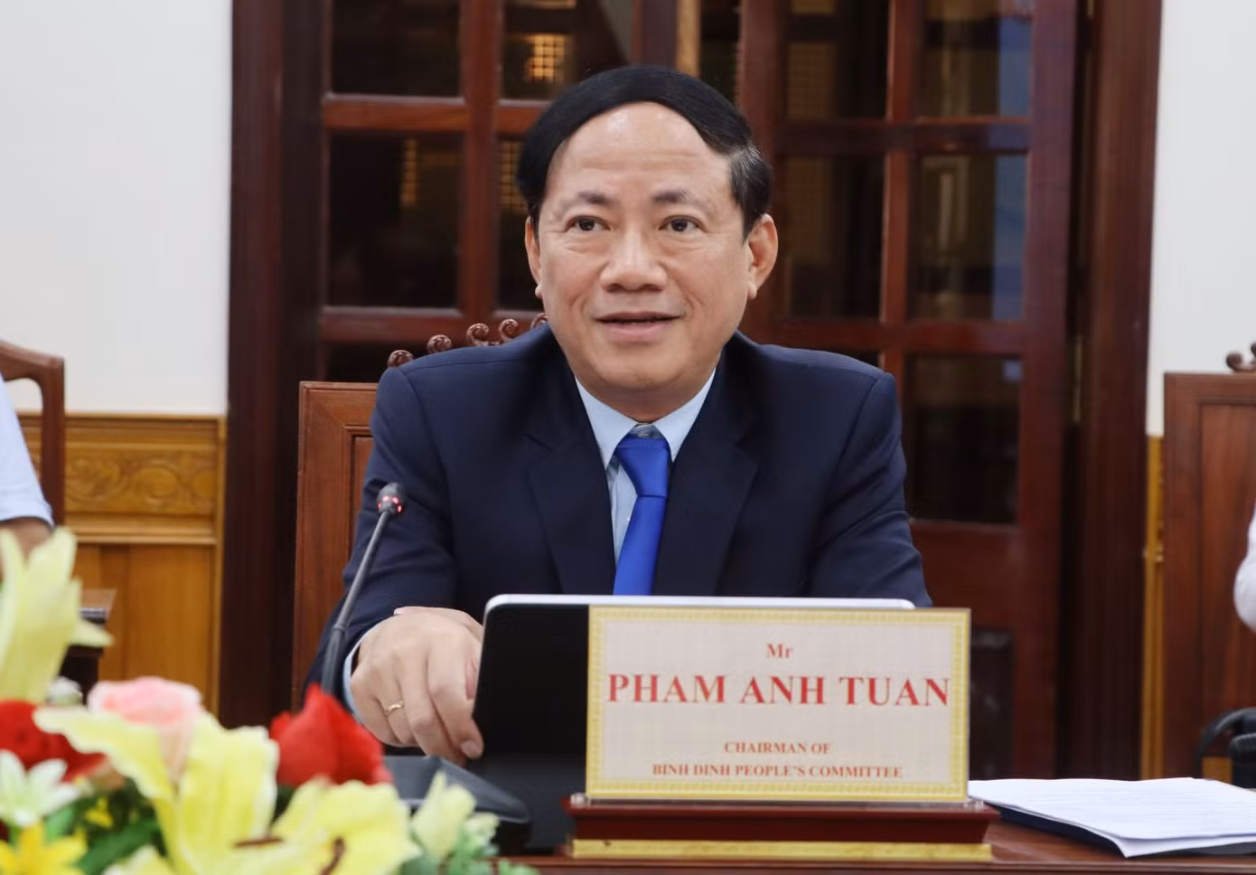 Ông Phạm Anh Tuấn - Chủ tịch UBND tỉnh Bình Định phát biểu tại buổi làm việc. Ông Phạm Anh Tuấn - Chủ tịch UBND tỉnh Bình Định phát biểu tại buổi làm việc.