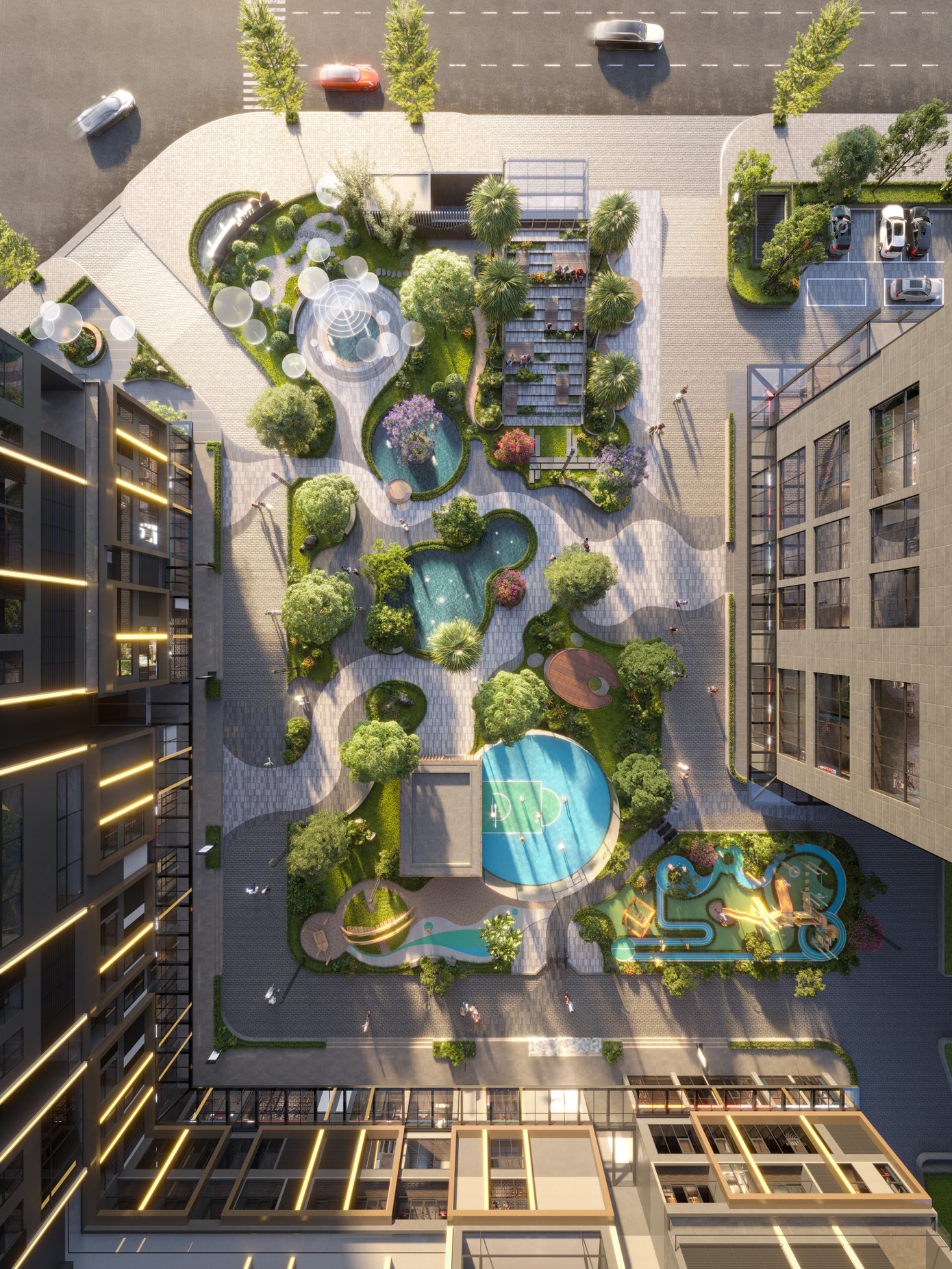 Tại The Matrix One Premium Garden Apartment đều có hướng view nội khu yên tĩnh