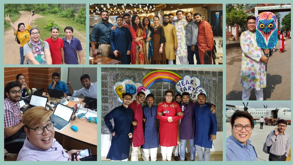 Anh Trí Trung cùng đội nhóm làm việc tại Bangladesh