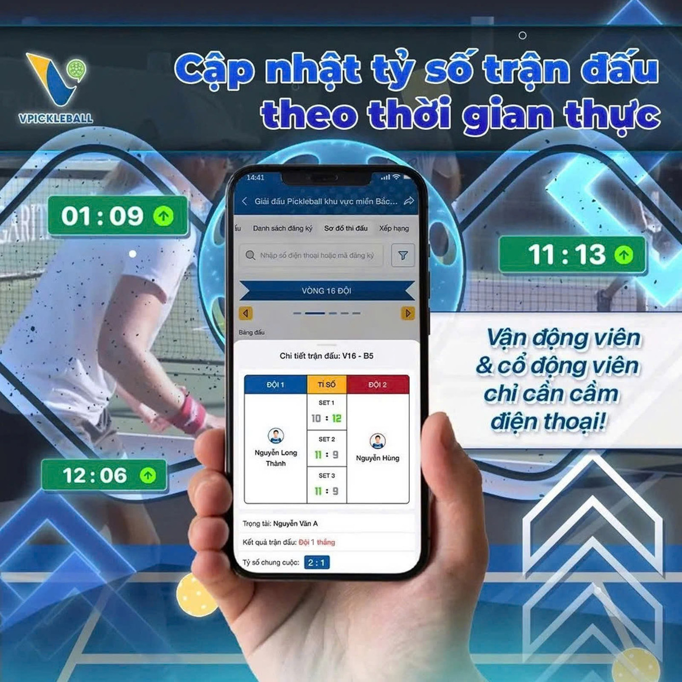 Điểm số được cập nhật theo thời gian thực, minh bạch, công bằng