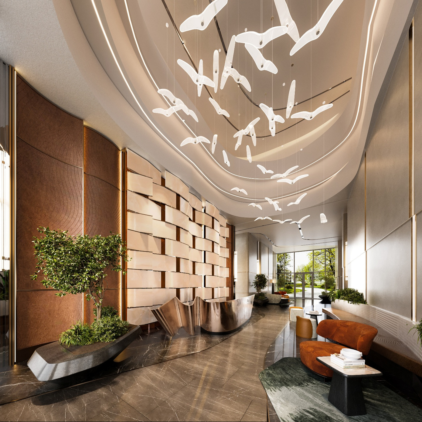 Royal lobby - Sảnh đón nổi bật của tháp ORION – TT AVIO, không gian kết nối nội thất sang trọng và cảnh quan thiên nhiên xanh mát Royal lobby - Sảnh đón nổi bật của tháp ORION – TT AVIO, không gian kết nối nội thất sang trọng và cảnh quan thiên nhiên xanh mát