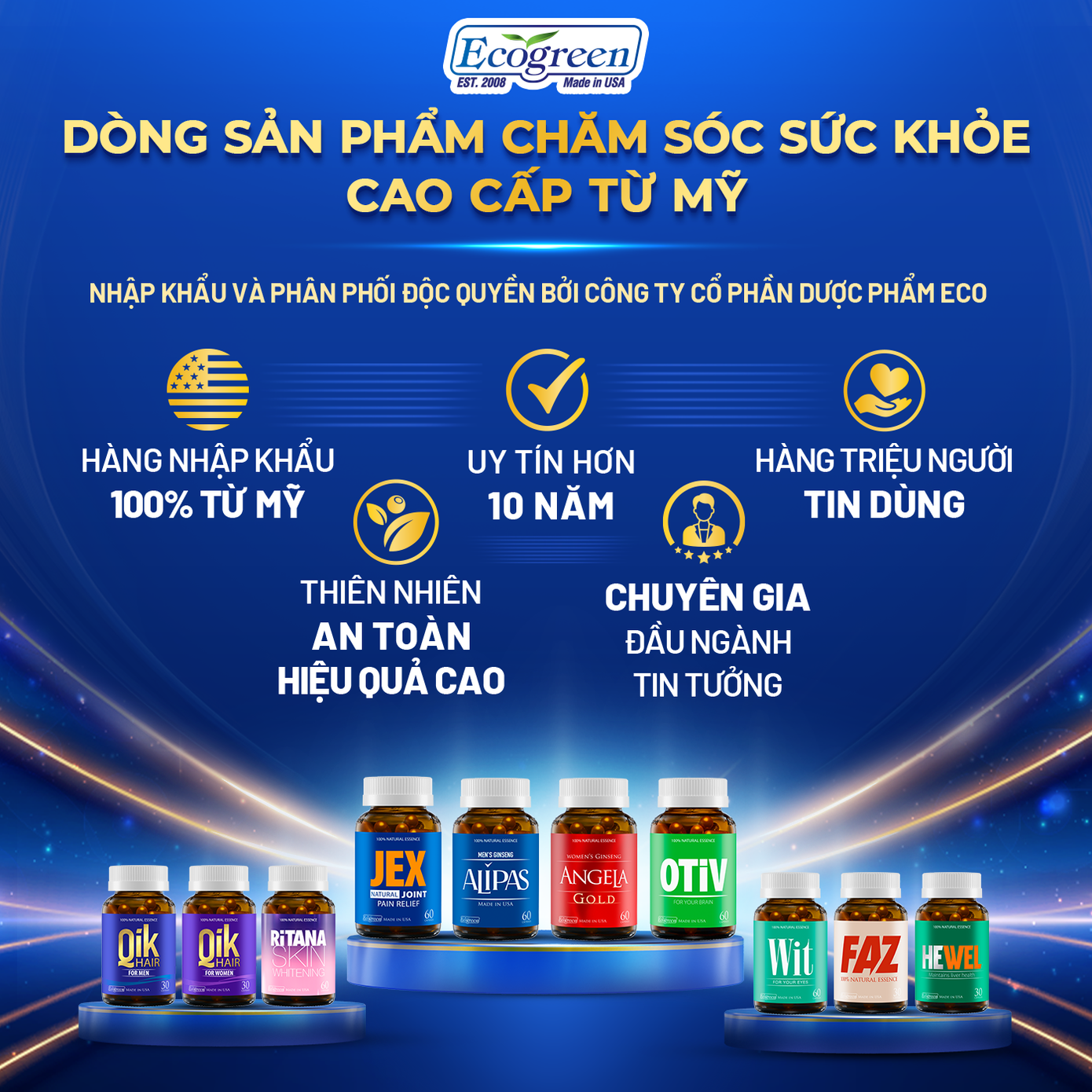 Các sản phẩm mang thương hiệu ECOGREEN uy tín, giữ vững niềm tin với hàng triệu khách hàng trong suốt hơn 15 năm. Các sản phẩm mang thương hiệu ECOGREEN uy tín, giữ vững niềm tin với hàng triệu khách hàng trong suốt hơn 15 năm.