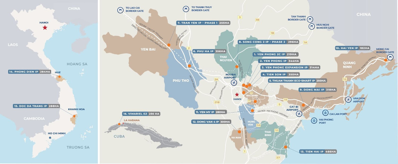 Viglacera hiện sở hữu 16 khu công nghiệp trong và ngoài nước