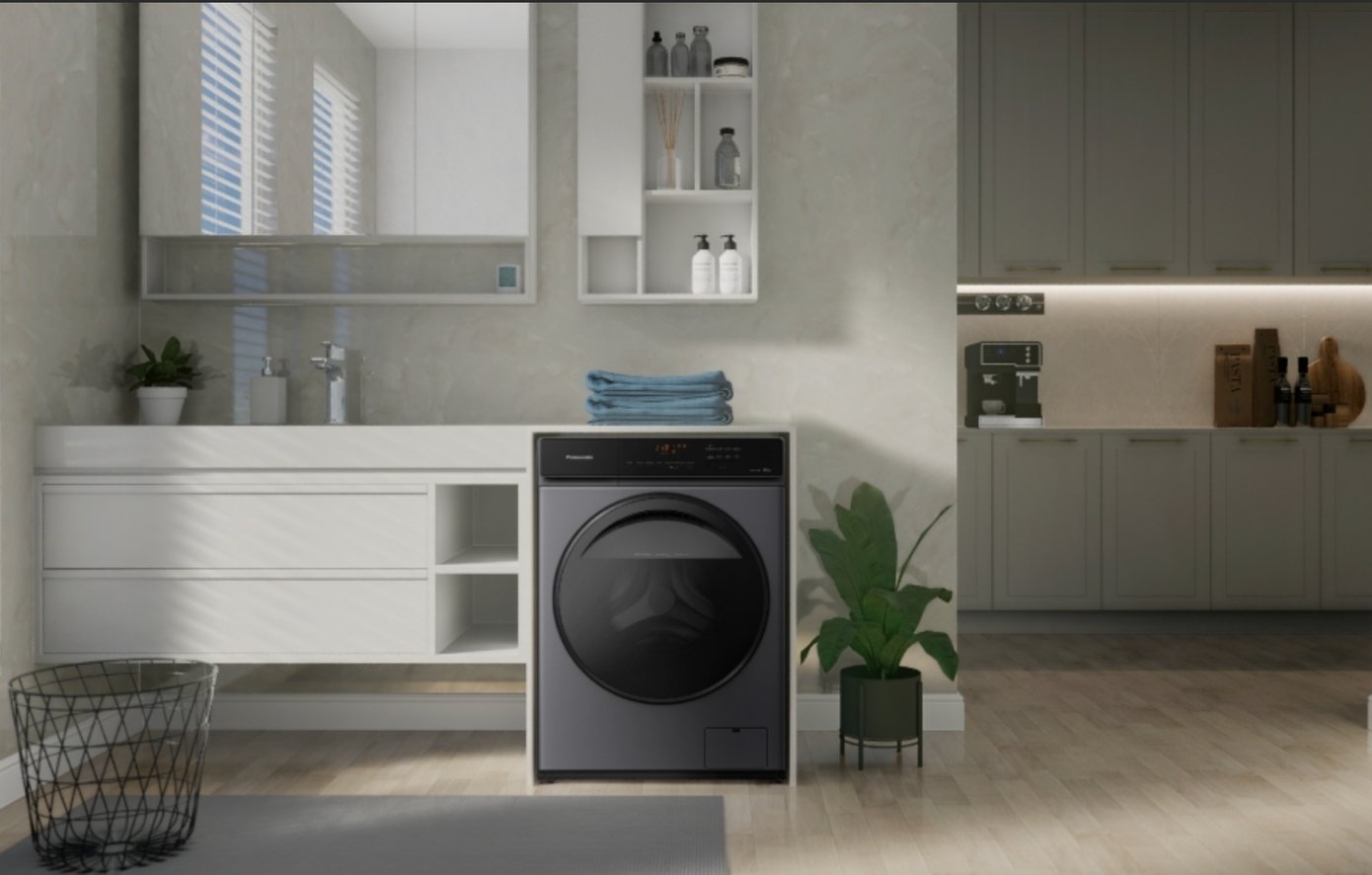 Panasonic Inverter NA-V10FA1LVT sở hữu lồng giặt lớn đặt trong thân máy nhỏ gọn giúp tiết kiệm diện tích đáng kể