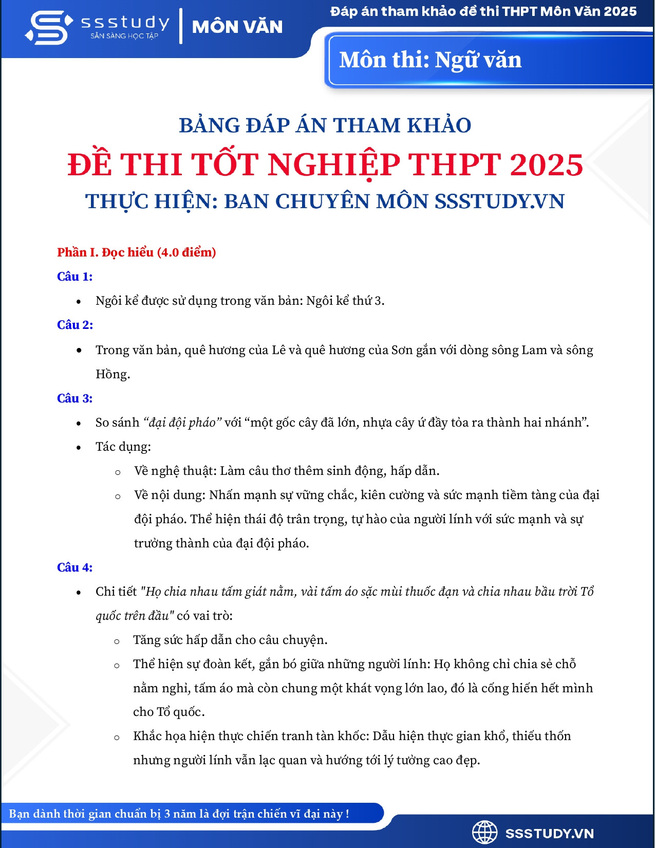 Gợi ý đáp án môn Ngữ văn. Gợi ý đáp án môn Ngữ văn.