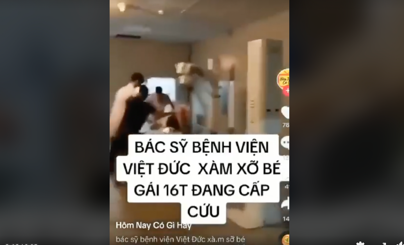 Hình ảnh cắt từ video clip của người nhà bệnh nhân.