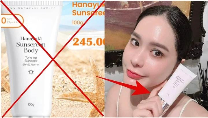 Đoàn Di Băng giới thiệu sản phẩm Hanayuki Sunscreen Body. Đoàn Di Băng giới thiệu sản phẩm Hanayuki Sunscreen Body.