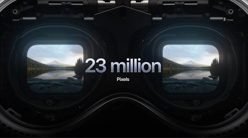 Màn hình Apple Vison Pro có tận 23 triệu điểm ảnh. (Ảnh: Apple) Màn hình Apple Vison Pro có tận 23 triệu điểm ảnh. (Ảnh: Apple)