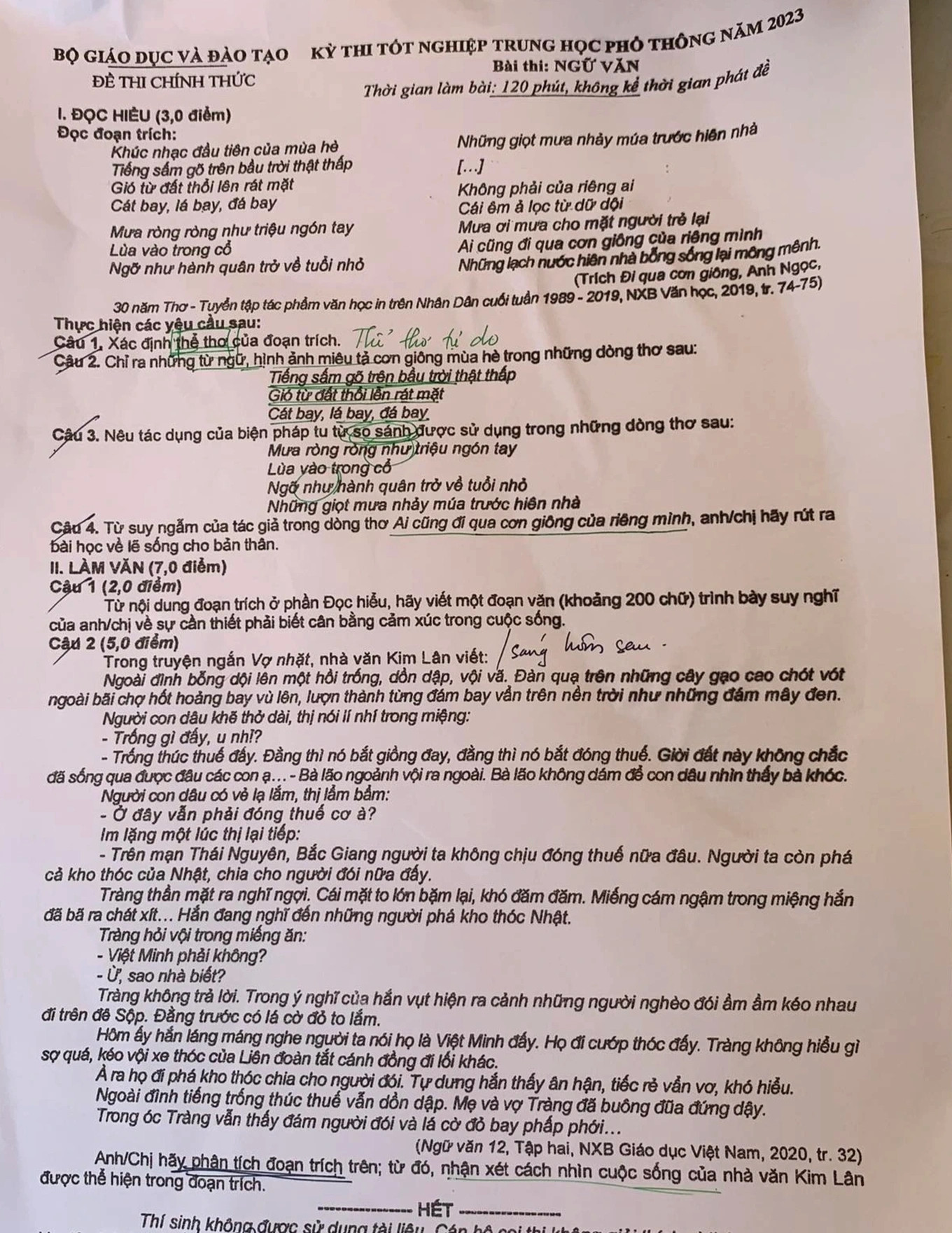 Đề thi môn Ngữ văn kỳ thi tốt nghiệp THPT 2023. Đề thi môn Ngữ văn kỳ thi tốt nghiệp THPT 2023.