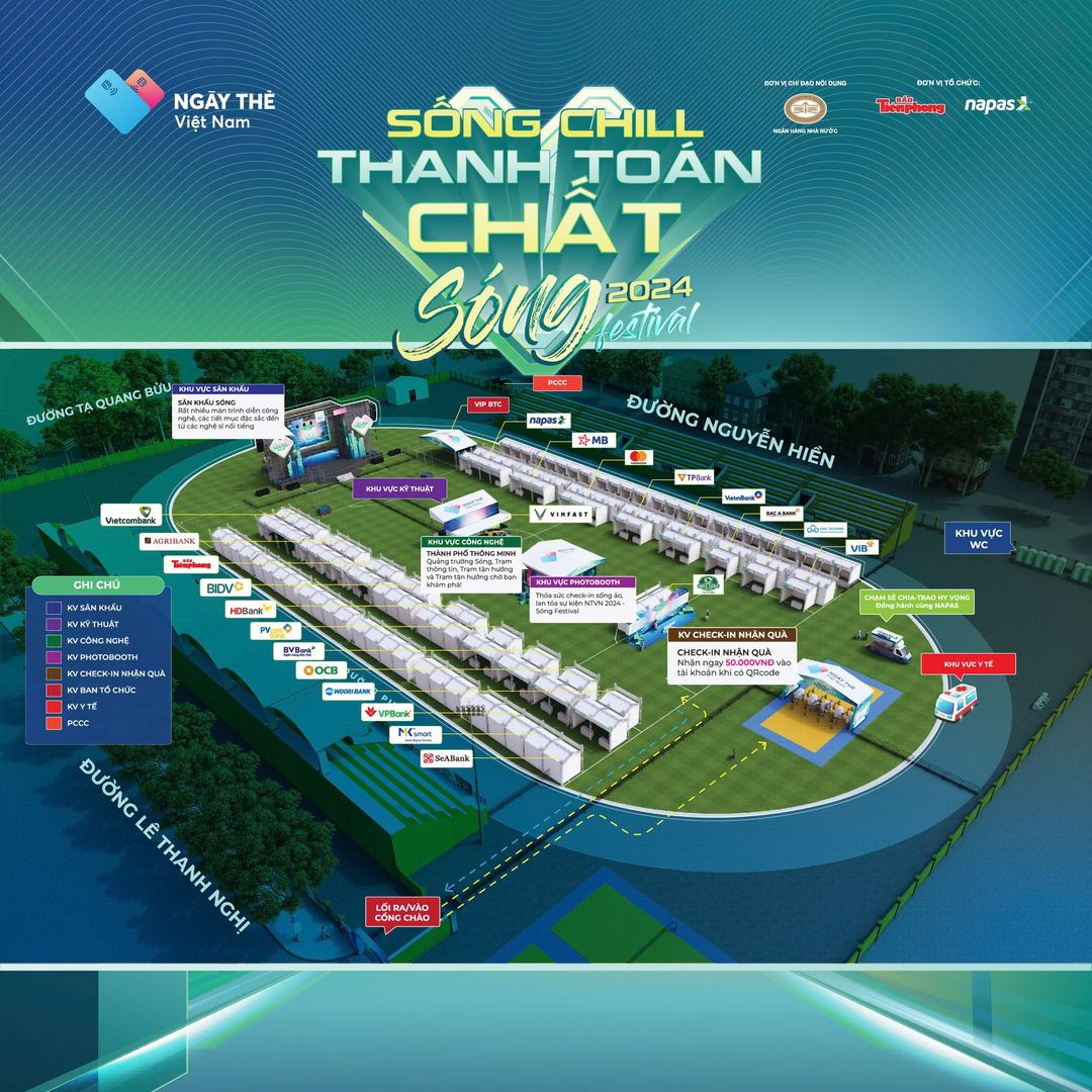 Sơ đồ chính thức của chương trình tại Sân vận động Bách khoa Hà Nội.